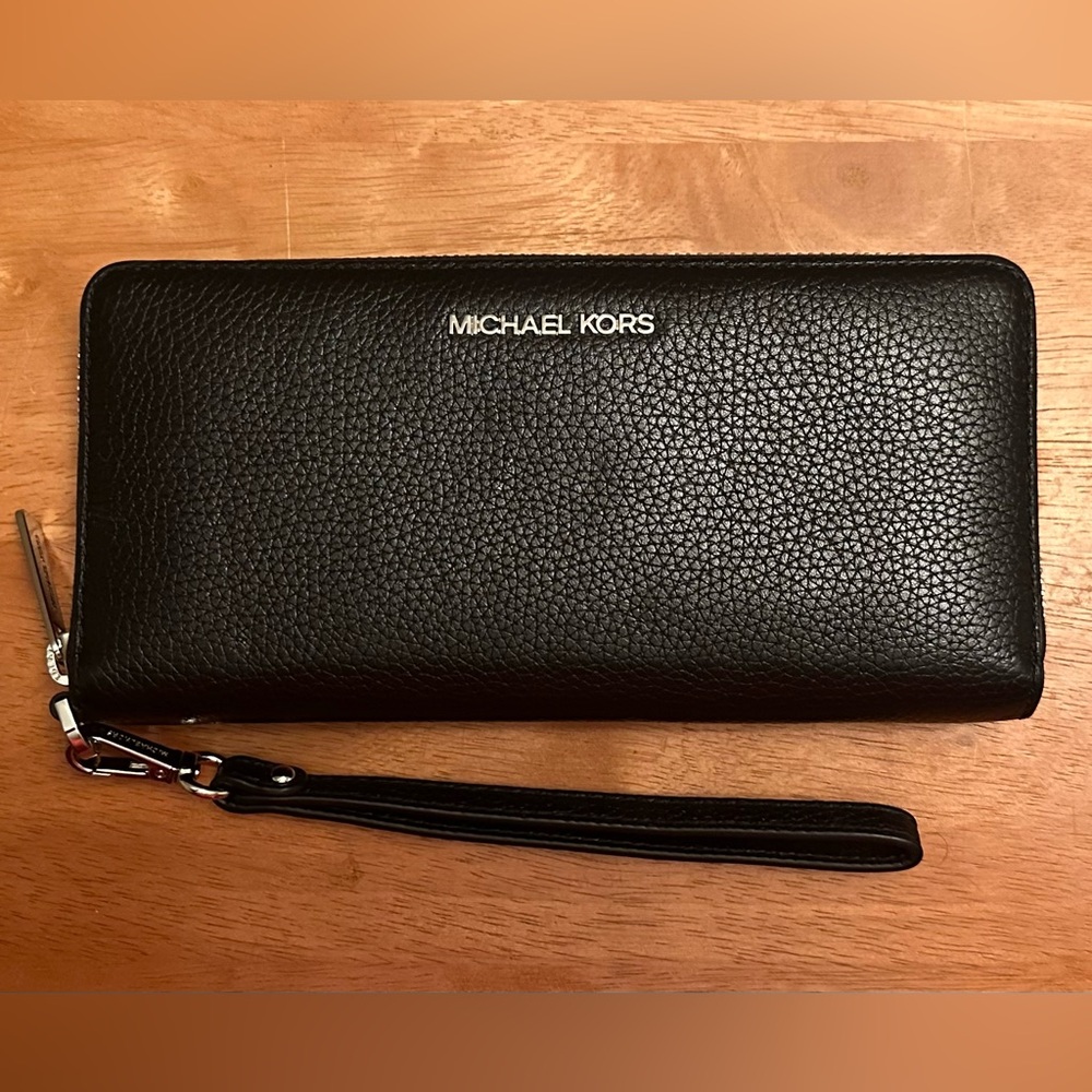 Michael Kors Black Pebbled Leather Wallet